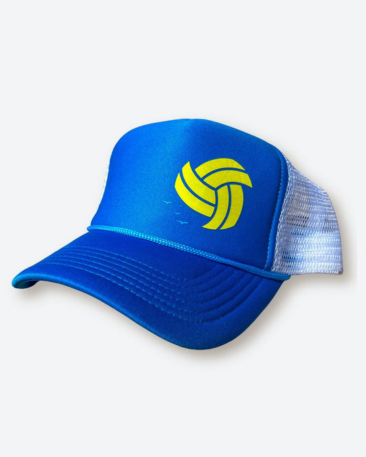 Better at Beach Blue Trucker Hat with Logo
