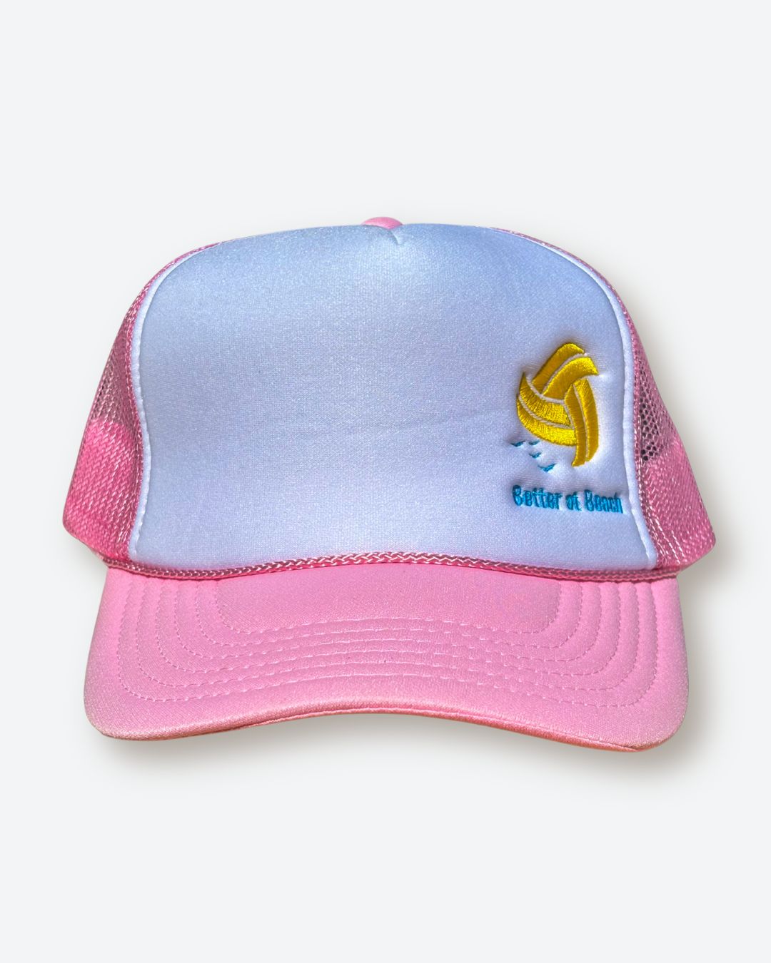 Better at Beach Embroidered Pink Foam Front Hat